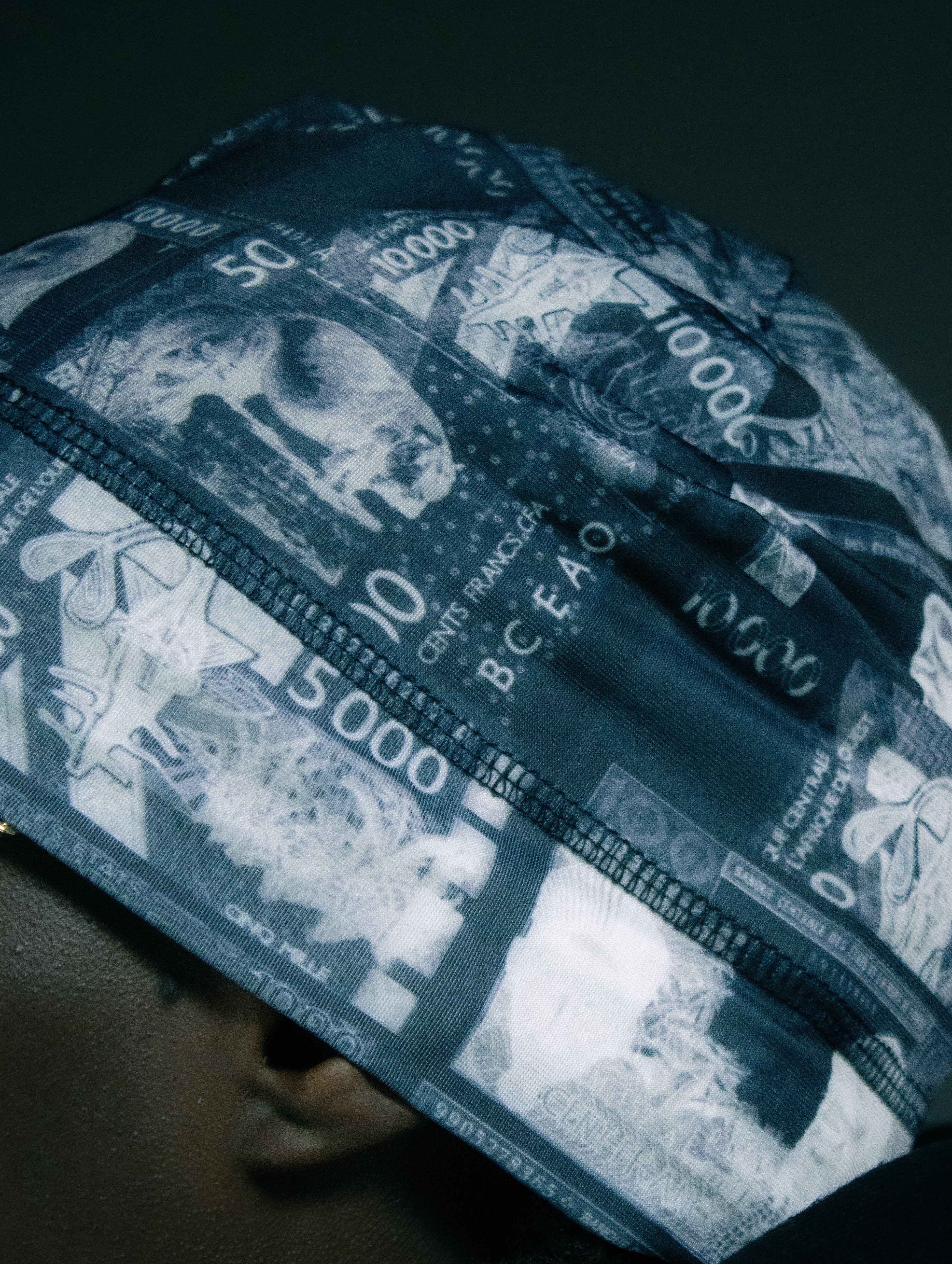* 3K FRANC CFA BLACK SKULL CAP