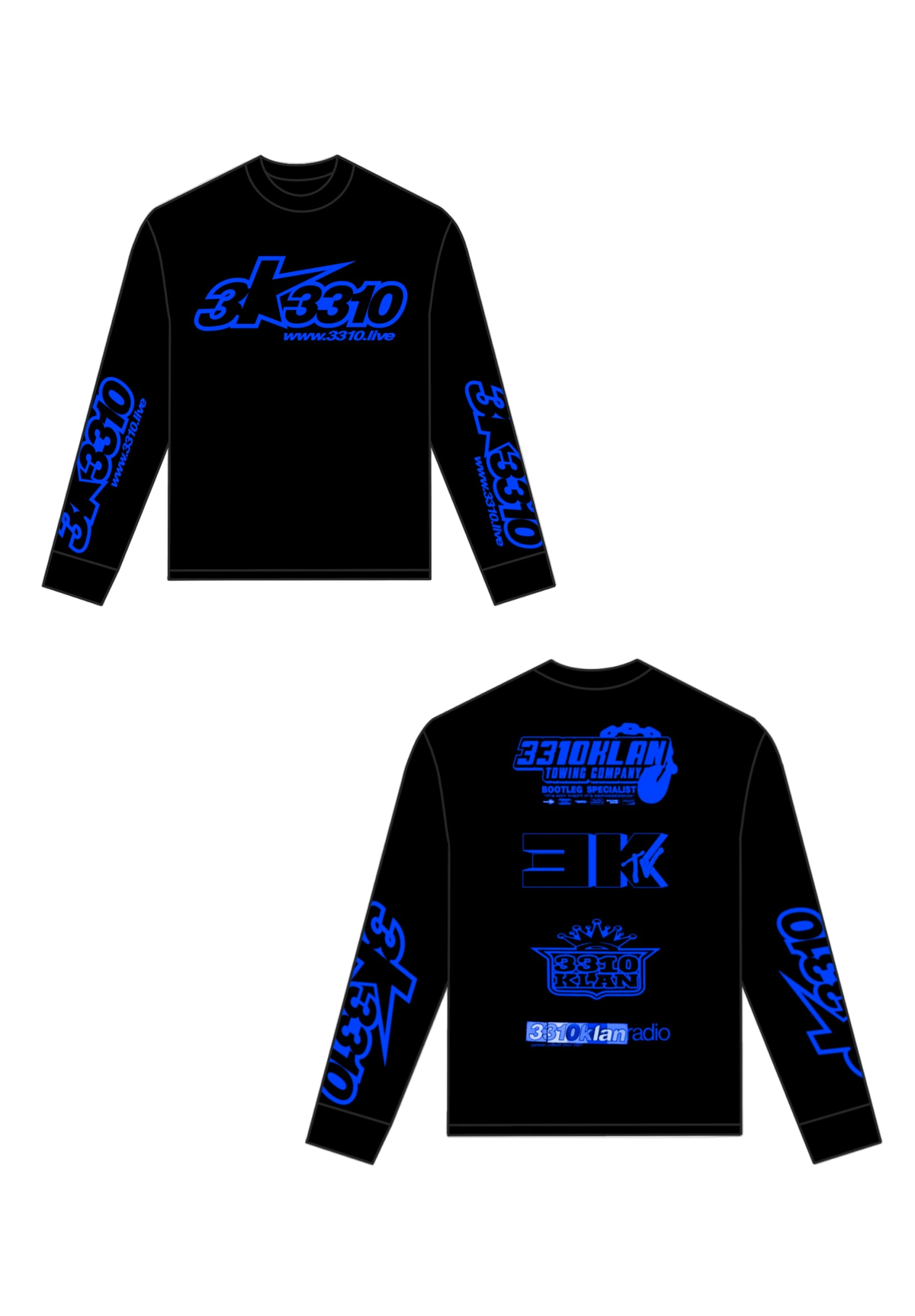 T-shirt manches longues 3KSTARZ Bike Bleu