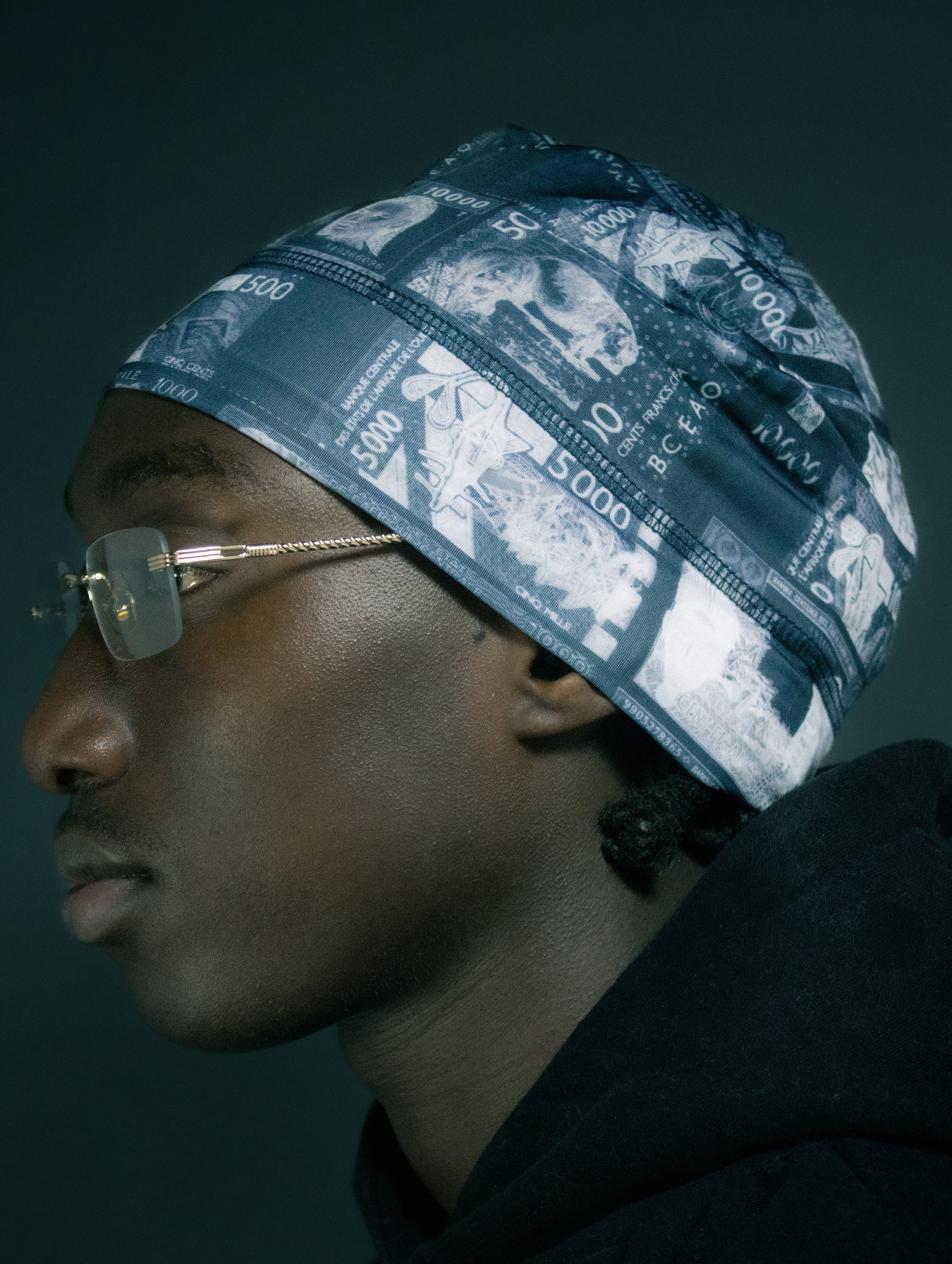 * 3K FRANC CFA BLACK SKULL CAP